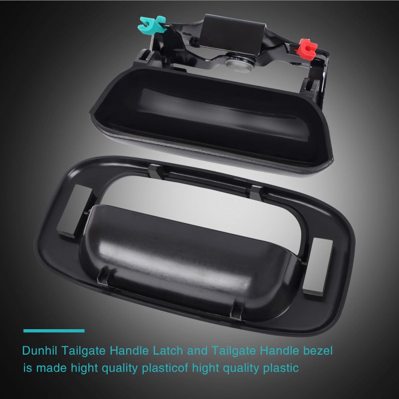 Dunhil Tailgate Tail Gate Handle & Bezel for Chevy Silverado GMC Sierra 1500 1500HD 2500HD 2500 3500 1999-2007, 15997911 15228539 15228541 15228540 with Rod Clips - Image 5